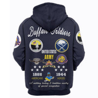 African Hoodie Buffalo Soldiers Zip Hoodie - Wonder Print Shop