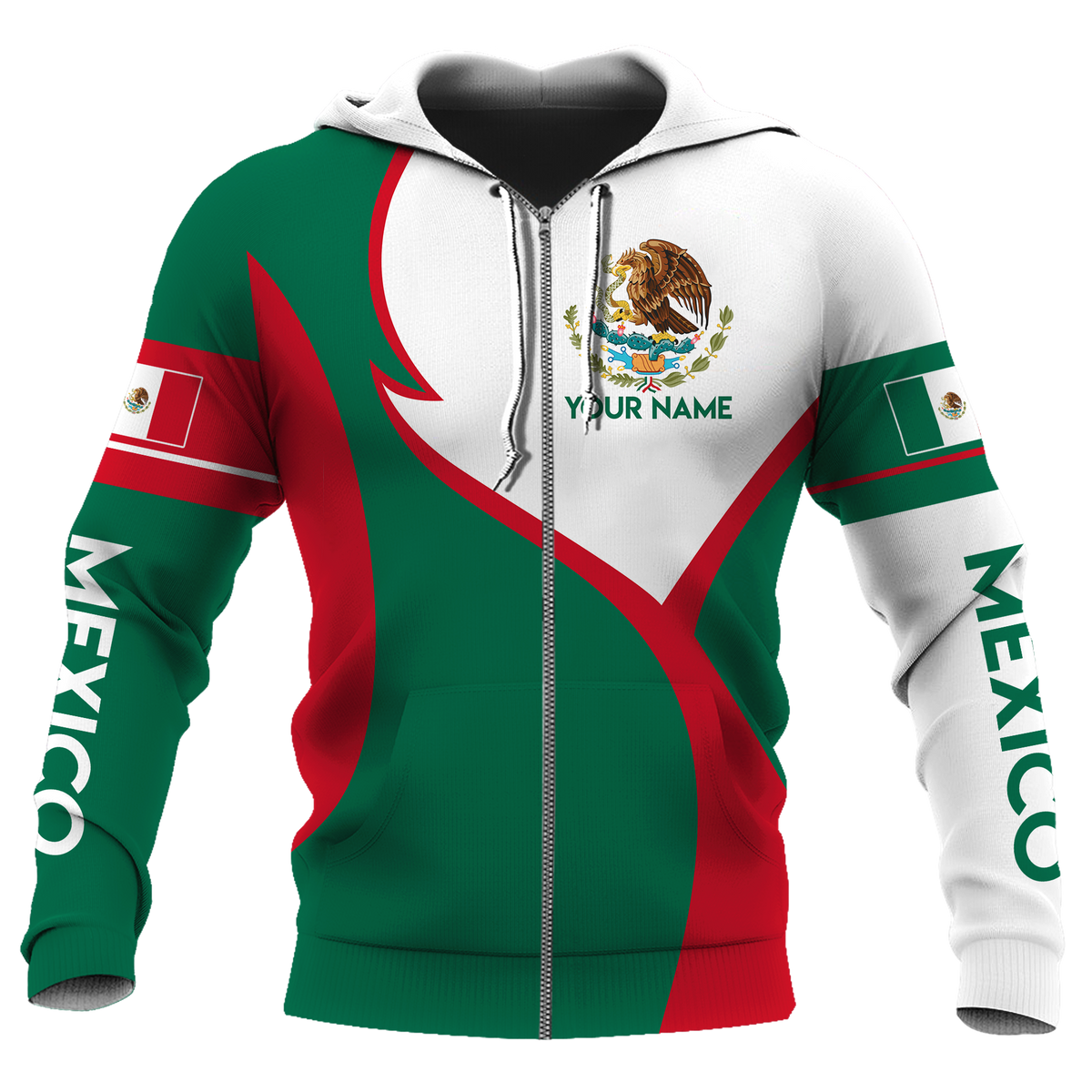 Mexico Green And Red Style Personalized Hoodie - Wonder Print Shop