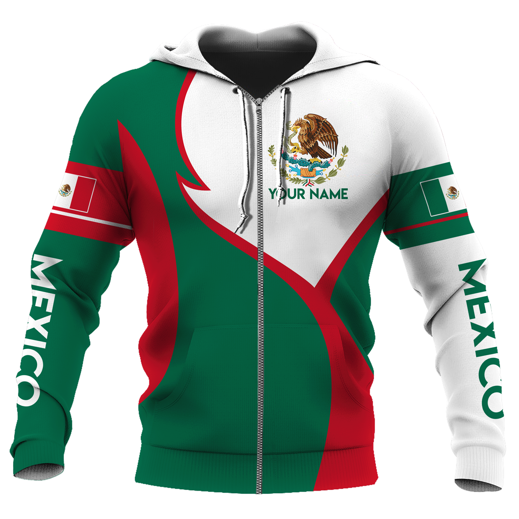 Mexico Green And Red Style Personalized Hoodie - Wonder Print Shop