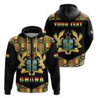 Custom Ghana Zip Hoodie Proud Ankara Kente LT13 - Wonder Print Shop