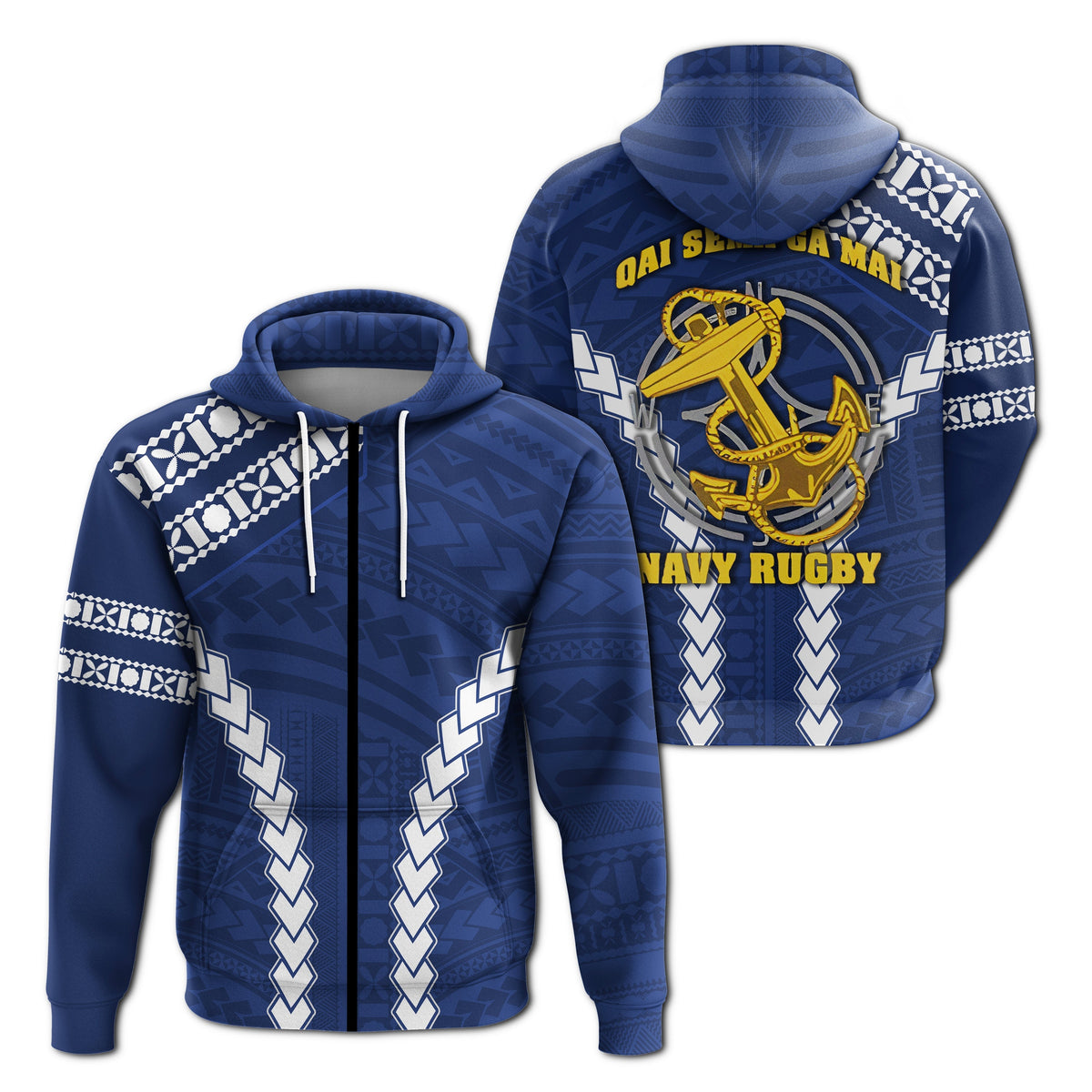 Fiji Navy Zip Hoodie LT13 - Wonder Print Shop