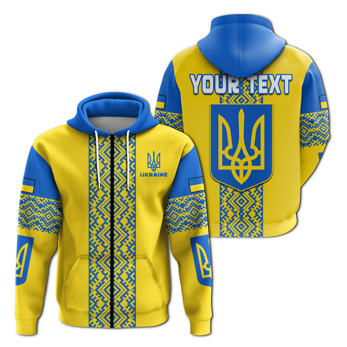 Custom Ukraine Hoodie Ukrainian Pattern LT13 - Wonder Print Shop