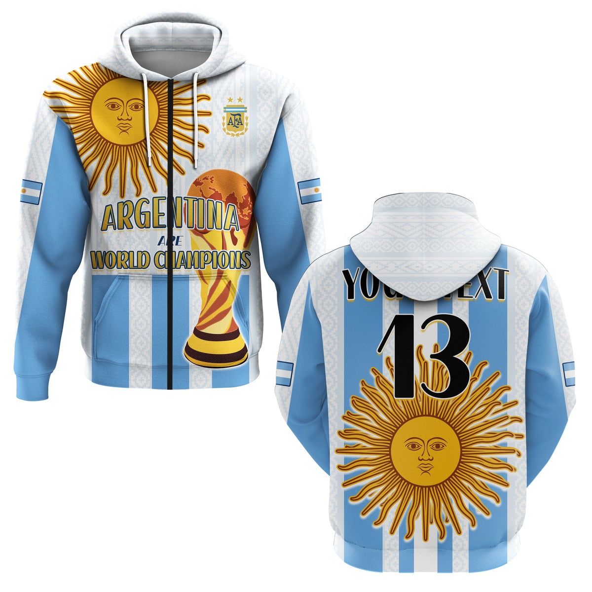 Custom Argentina Football Hoodie World Champions 2022 Dream Come True LT13 - Wonder Print Shop