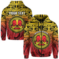 Custom Marquesas Islands Zip Hoodie Mata Tiki Polynesian Pattern LT13 - Wonder Print Shop