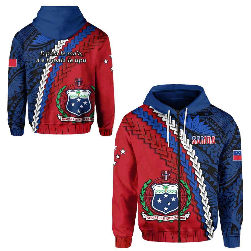 Samoa Polynesian Zip Hoodie Quotes LT13 - Wonder Print Shop