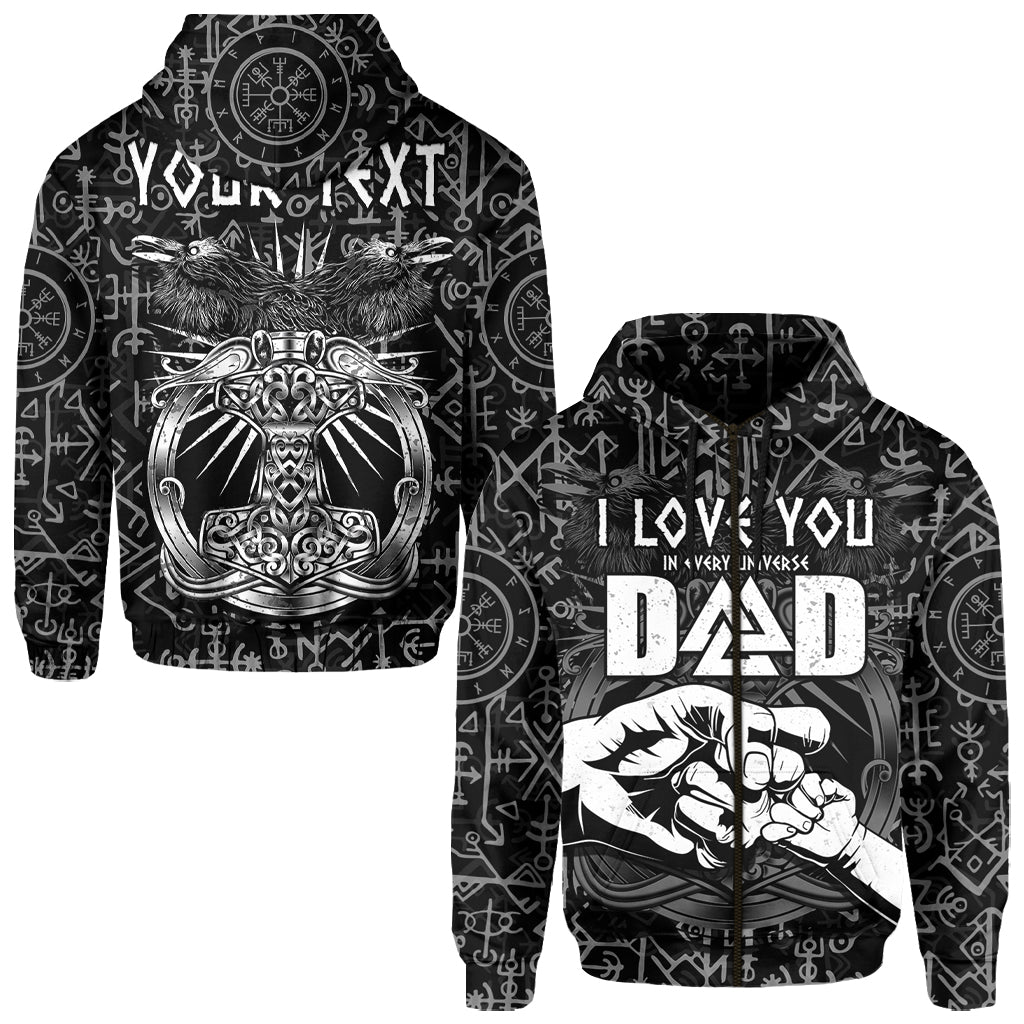 Custom Viking Dad Hoodie Happy Fathers Day Style Runes and Mjolnir LT13 - Wonder Print Shop