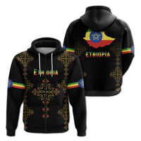 Ethiopia Zip Hoodie Version Map LT13 - Wonder Print Shop