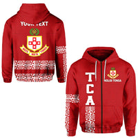 Custom Kolisi Tonga Zip Hoodie TCA LT13 - Wonder Print Shop