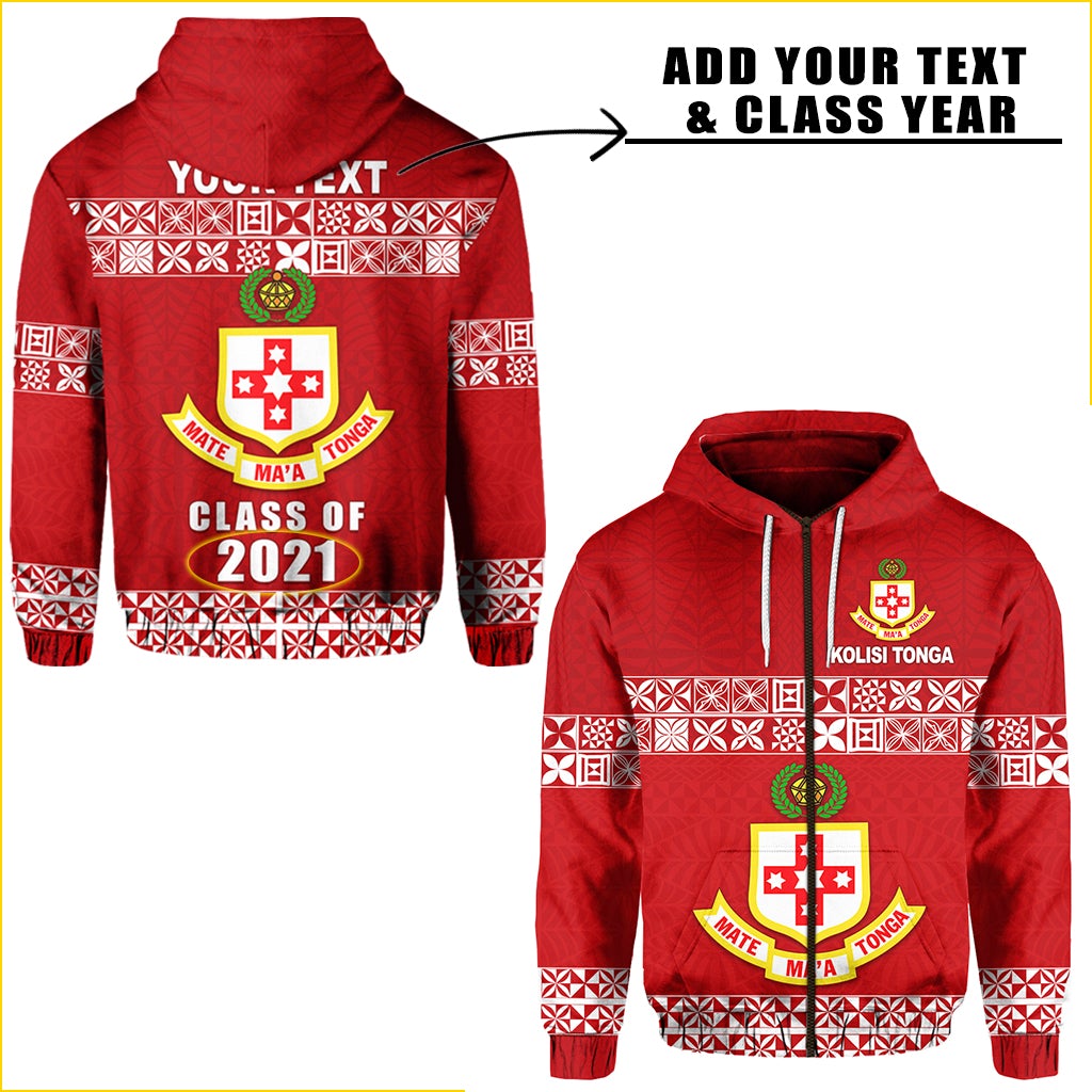 Custom Kolisi Tonga Zip Hoodie Class Year and Your Text LT13 - Wonder Print Shop