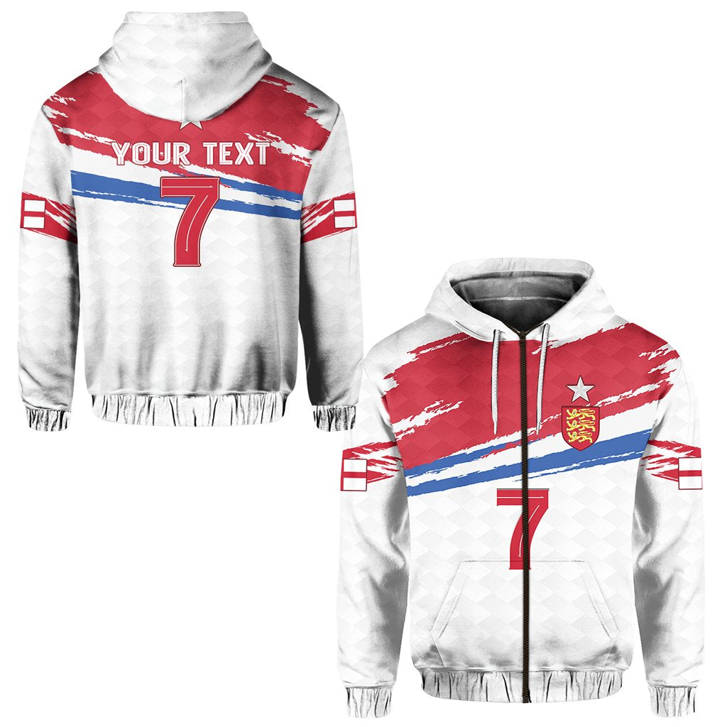 Custom England Football Zip Hoodie Come on England Custom Text and Number LT13 - Wonder Print Shop