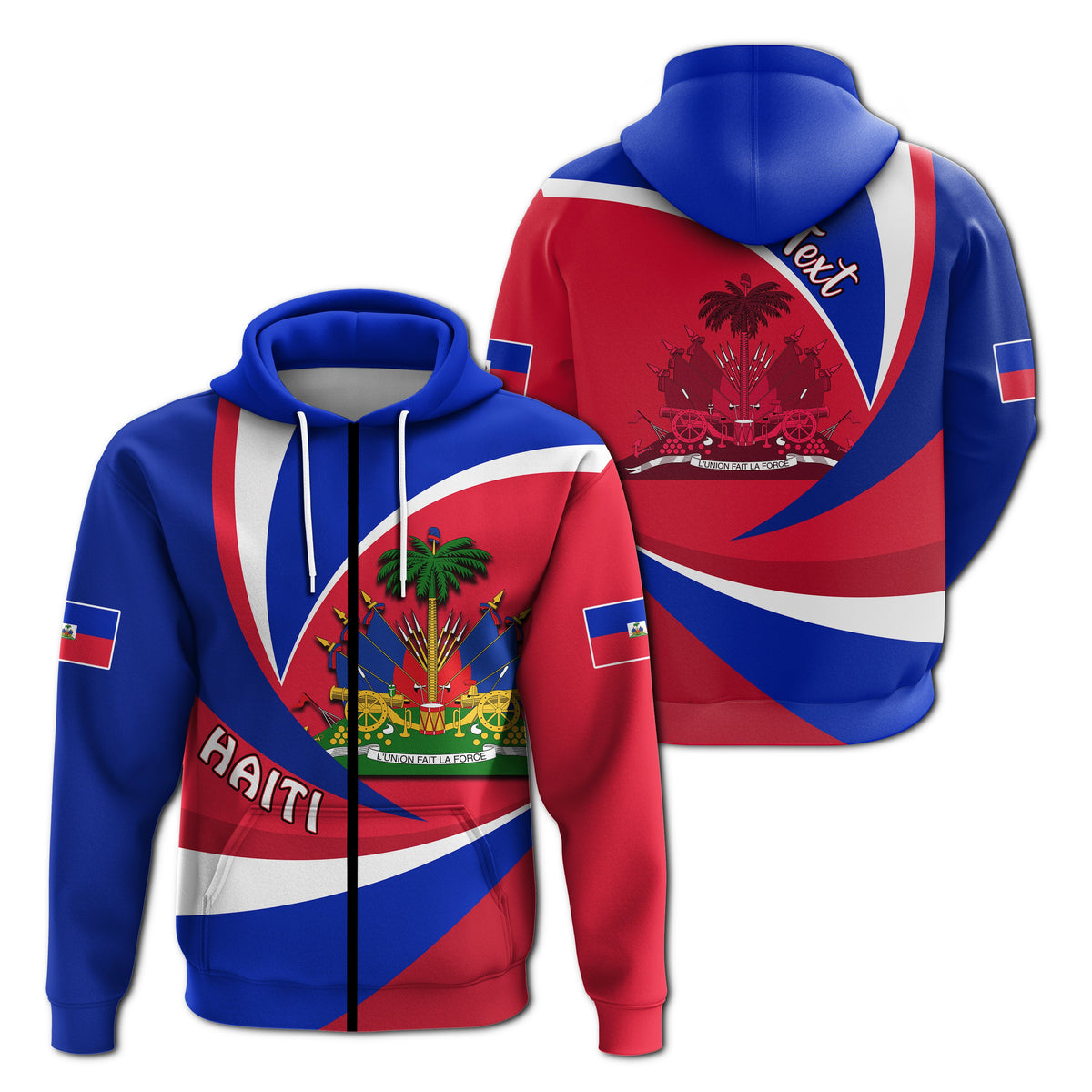 Custom Haiti Hoodie Style Color Flag LT13 - Wonder Print Shop