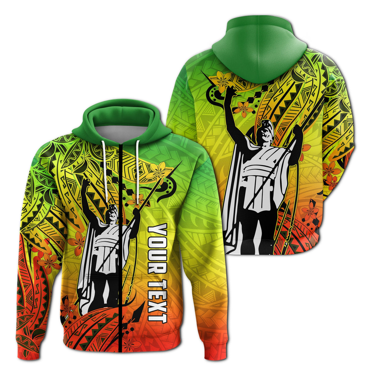 Custom King Kamehameha Zip Hoodie Pulchritude Polynesian Hawaii LT13 - Wonder Print Shop