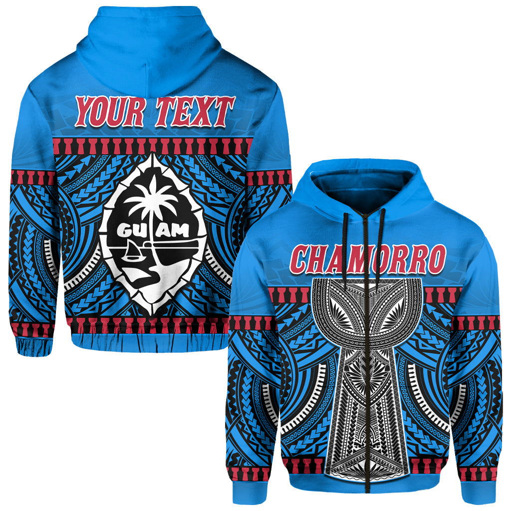 Custom Guam Chamorro Hoodie Latte Stone Blue Polynesian Haligi LT13 - Wonder Print Shop