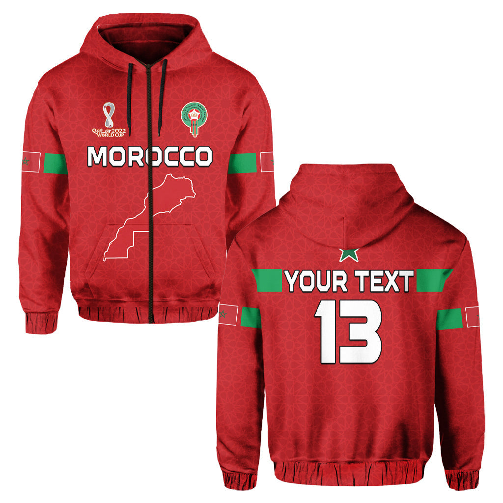 Custom Morocco Football Hoodie Champions World Cup New History LT13 - Wonder Print Shop