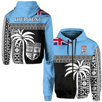Custom Fiji Tapa Pattern Zip Hoodie Coconut Tree LT13 - Wonder Print Shop