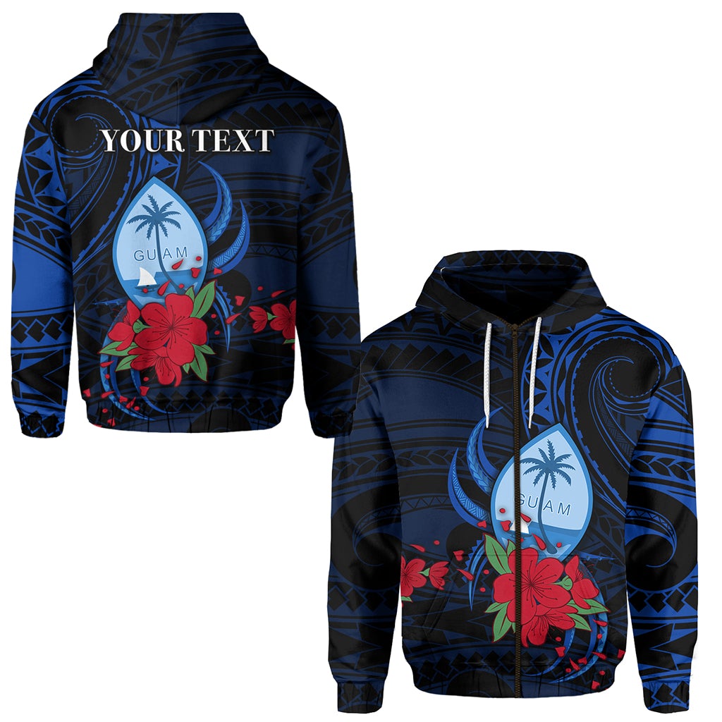 Custom Guam Zip Hoodie Polynesian Flowers LT13 - Wonder Print Shop