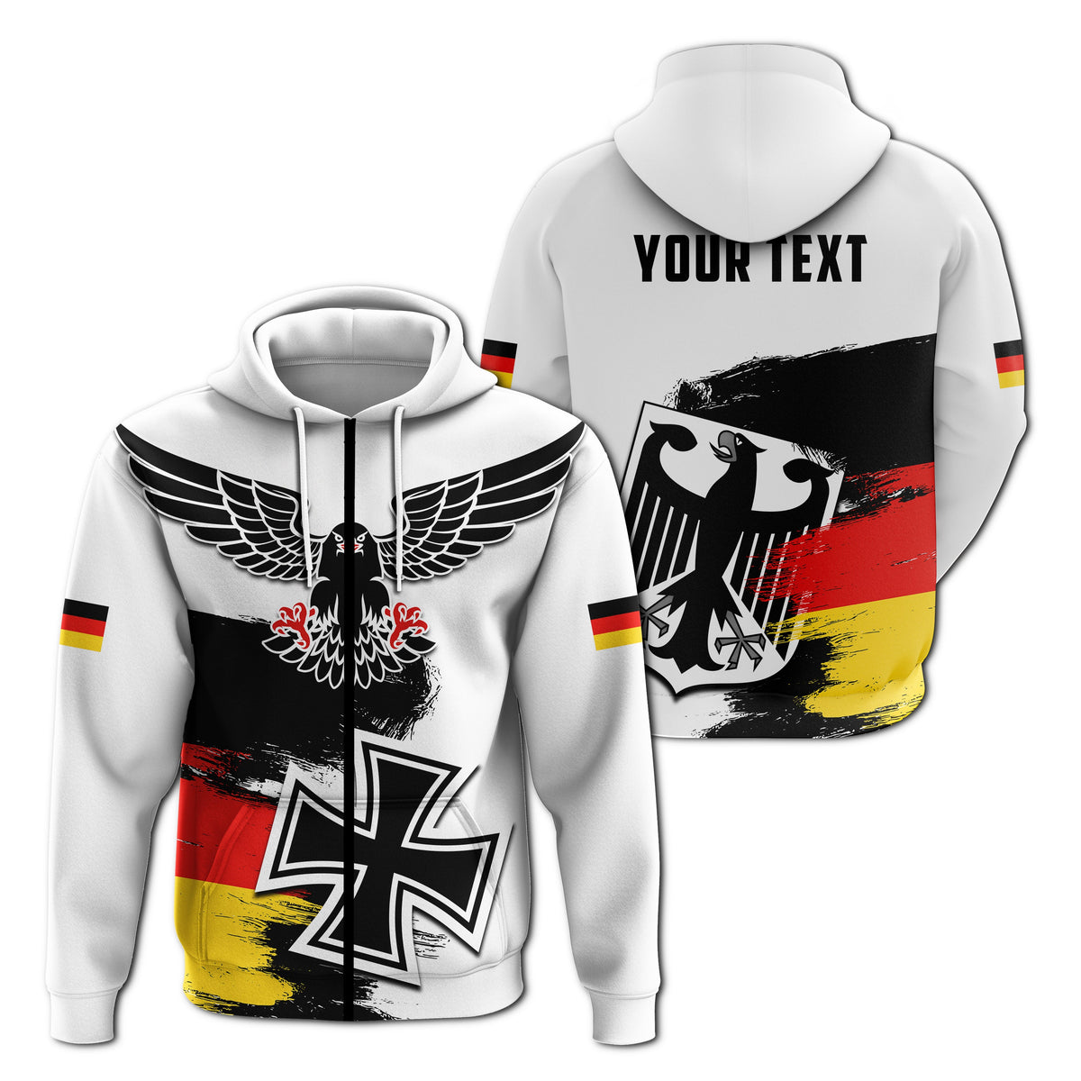 Custom Germany Hoodie Grunge Deutschland Flag and Eagle LT13 - Wonder Print Shop