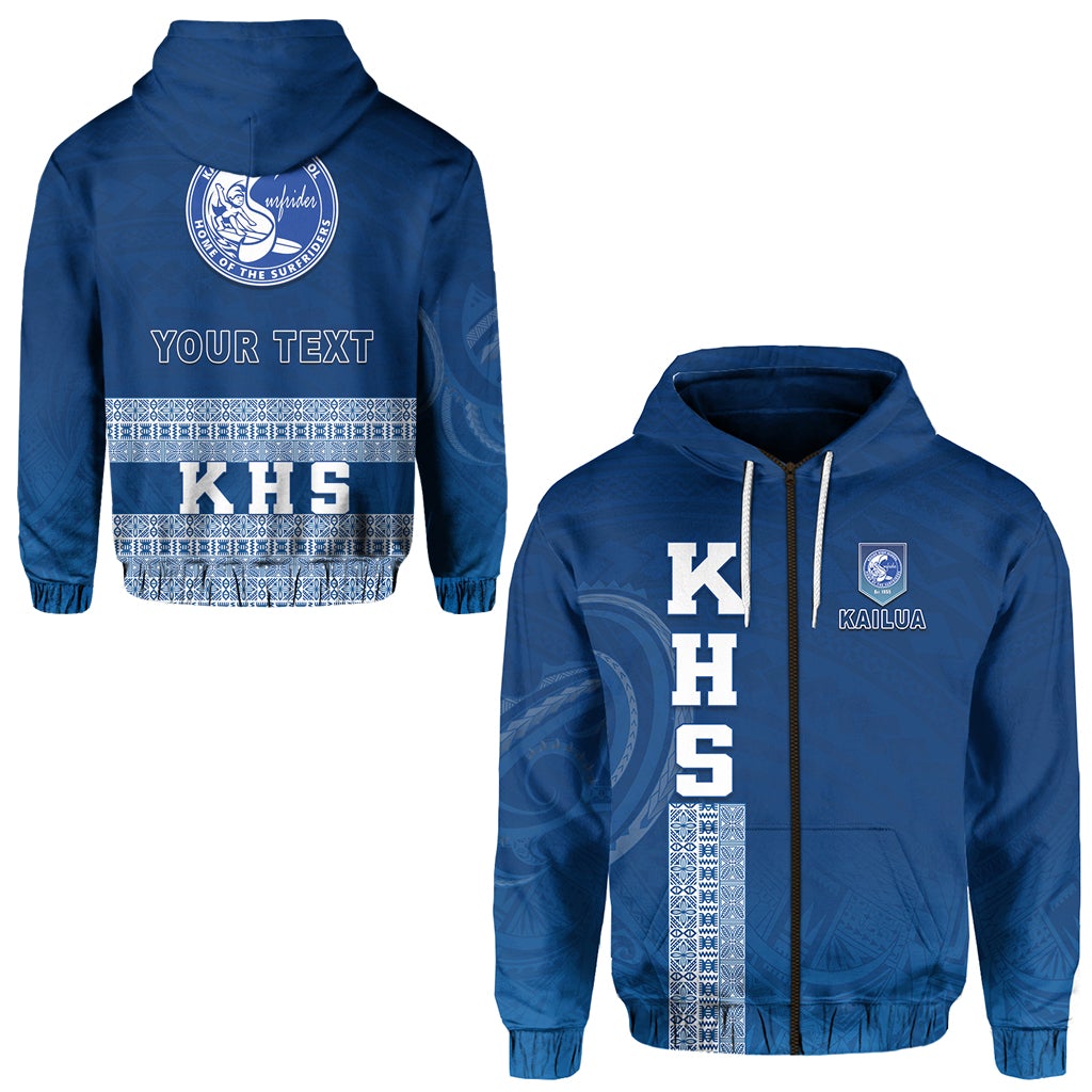 Custom Kailua High School Zip Hoodie KHS Hawaii Pattern LT13 - Wonder Print Shop