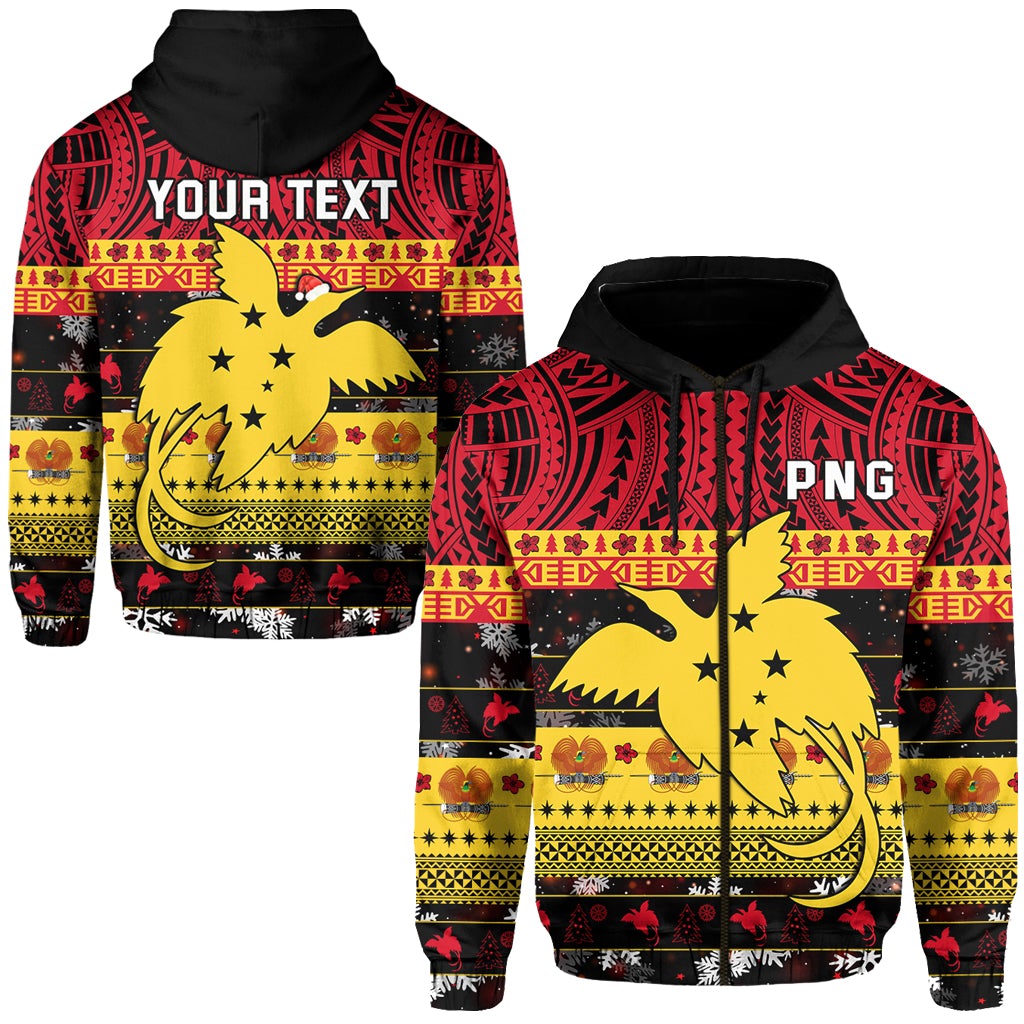 Custom Papua New Guinea Christmas Zip Hoodie Raggiana Loved LT13 - Wonder Print Shop