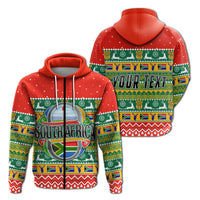 South Africa Christmas Custom Zip Hoodie African Springbok LT13 - Wonder Print Shop