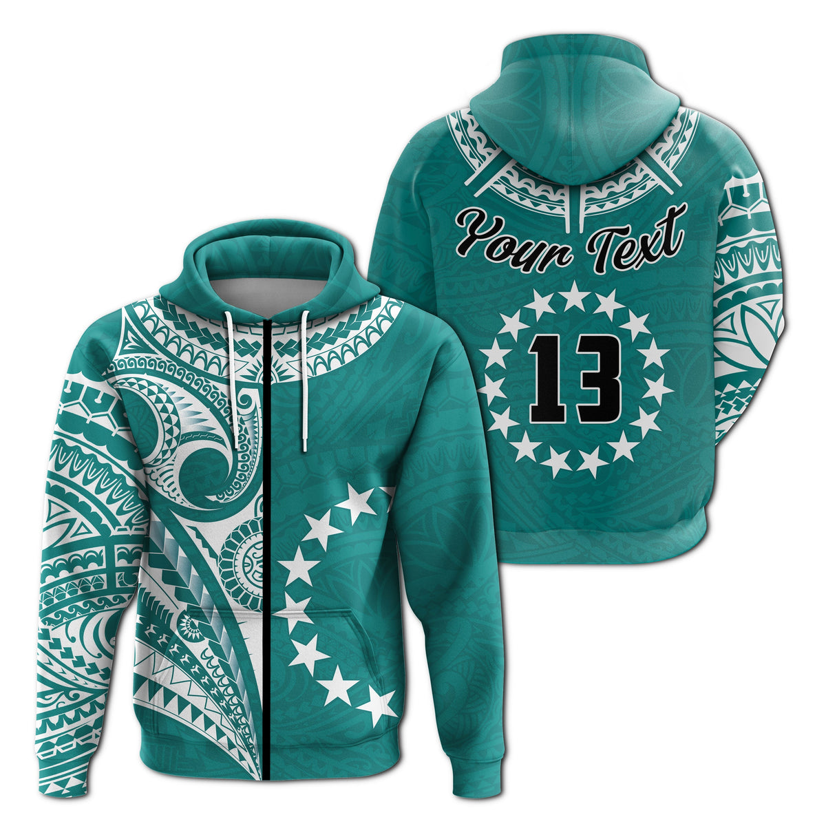 Cook Islands Tatau Hoodie Symbolize Passion Stars Version Blue LT13 - Wonder Print Shop