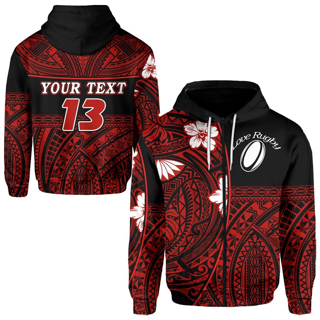 custom-personalised-polynesian-rugby-zip-hoodie-love-red-custom-text-and-number