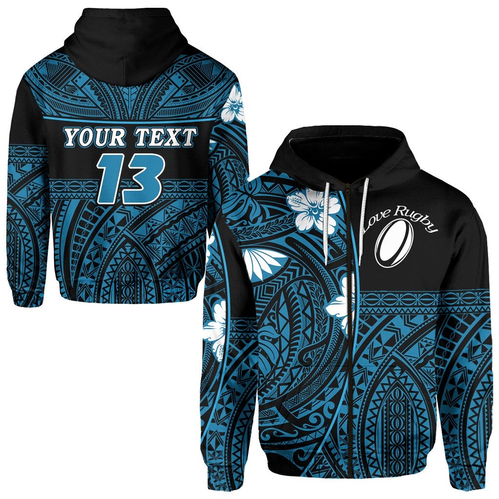 custom-personalised-polynesian-rugby-zip-hoodie-love-blue-custom-text-and-number