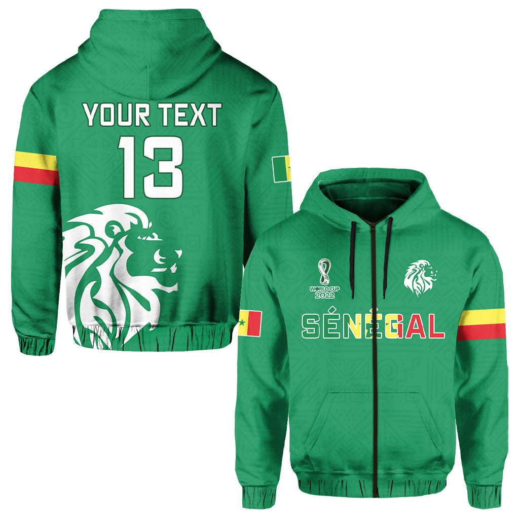 Custom Senegal Football Hoodie Lions of Teranga Soccer Champions World Cup LT13 - Wonder Print Shop