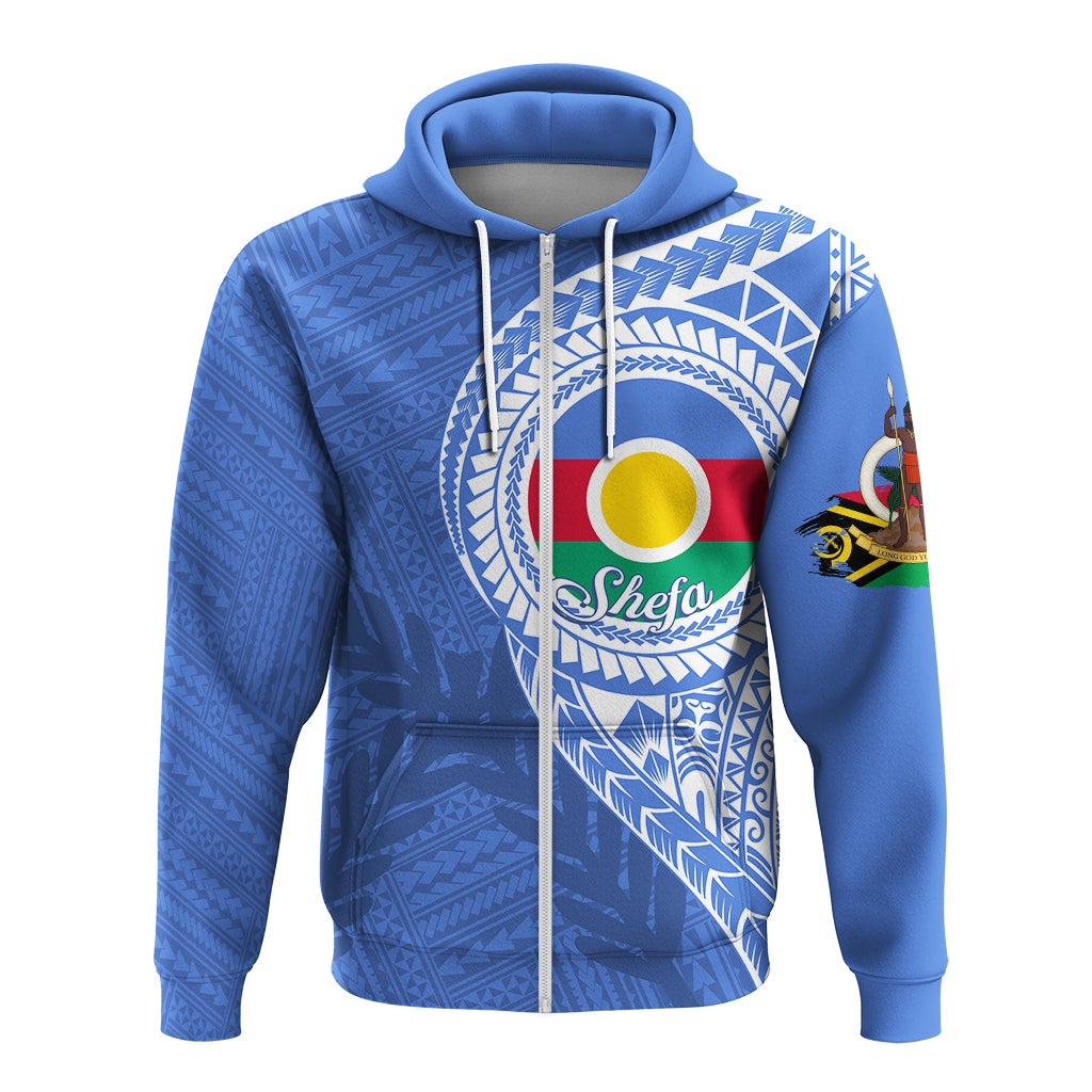 Custom Vanuatu Shefa Province Zip Up Hoodie Shefa Emblem - Wonder Print Shop