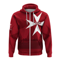 Custom Malta Valletta Skyline Zip Hoodie Maltese Cross - Wonder Print Shop