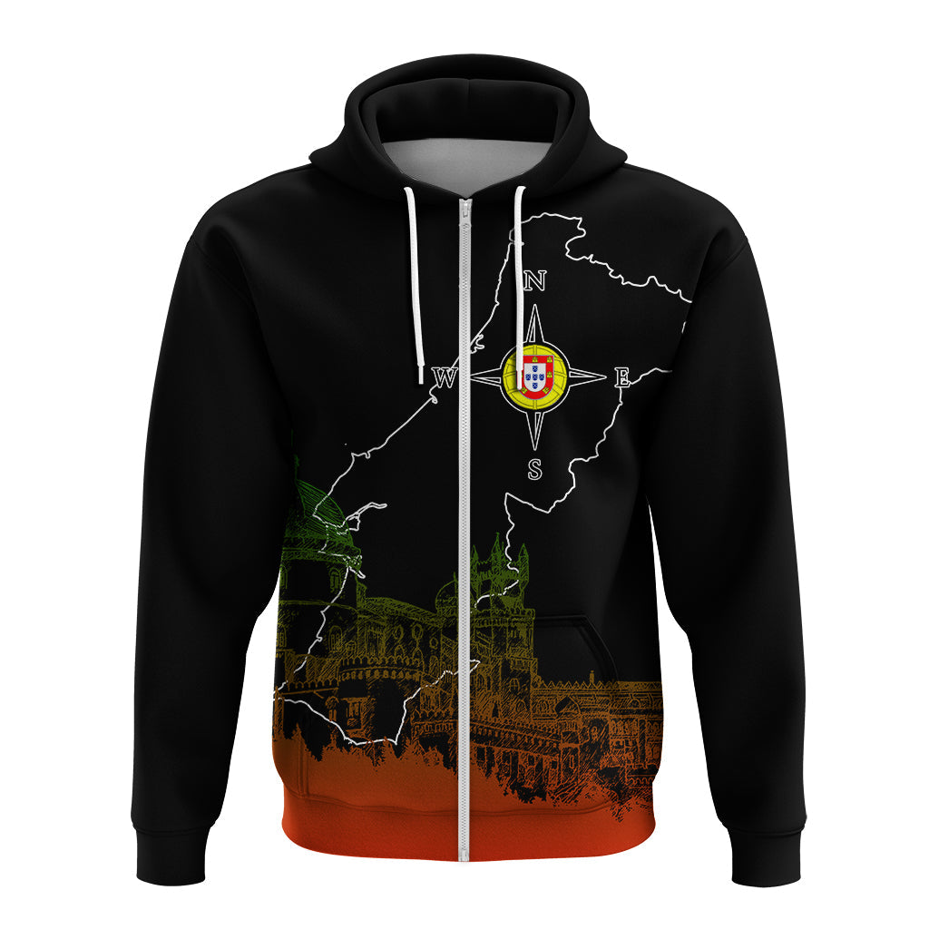 Custom Portugal Pena Palace Sketch ArHoodie Portuguese Map - Wonder Print Shop