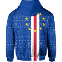 Cape Verde Ankara Pattern Hoodie Kabu Verdi Flag Simple Style - Wonder Print Shop