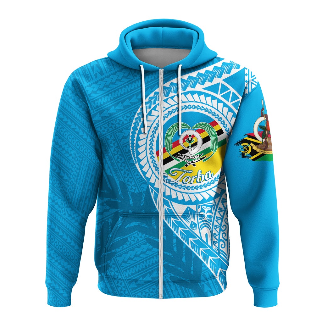 Custom Vanuatu Torba Province Zip Up Hoodie Torba Emblem - Wonder Print Shop
