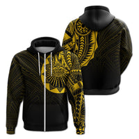 Polynesian Full Sleeve Tattoo Zip Up Hoodie Gold Vibes - Wonder Print Shop