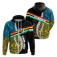 Custom Vanuatu Torba Province Zip Up Hoodie Torba Flag Polynesian Pattern - Wonder Print Shop