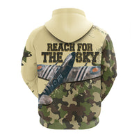 Submarine Spitfire Camouflage Zip Hoodie Reach For The Sky - Wonder Print Shop