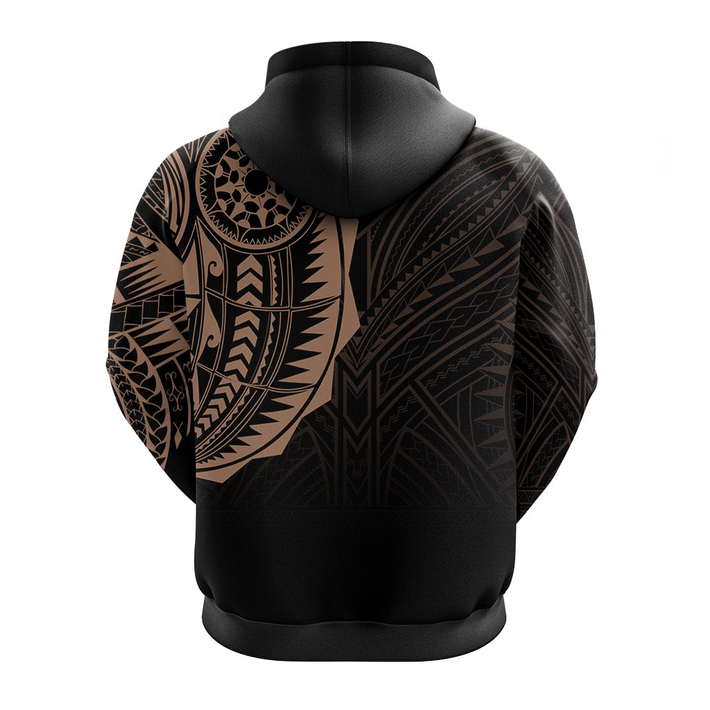 Polynesian Full Sleeve Tattoo Zip Up Hoodie Blush Color - Wonder Print Shop