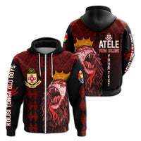 Custom Kolisi Tonga Atele Old Boys Zip Up Hoodie Red Lions - Wonder Print Shop