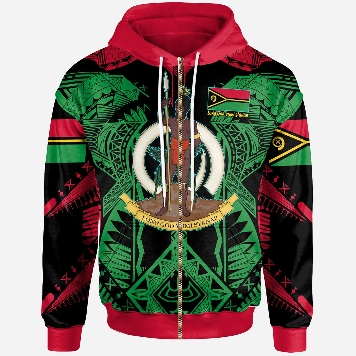 Vanuatu Hoodie Vanuatu "Long God yumi stanap" Polynesian Pride Hoodie LT10 - Wonder Print Shop