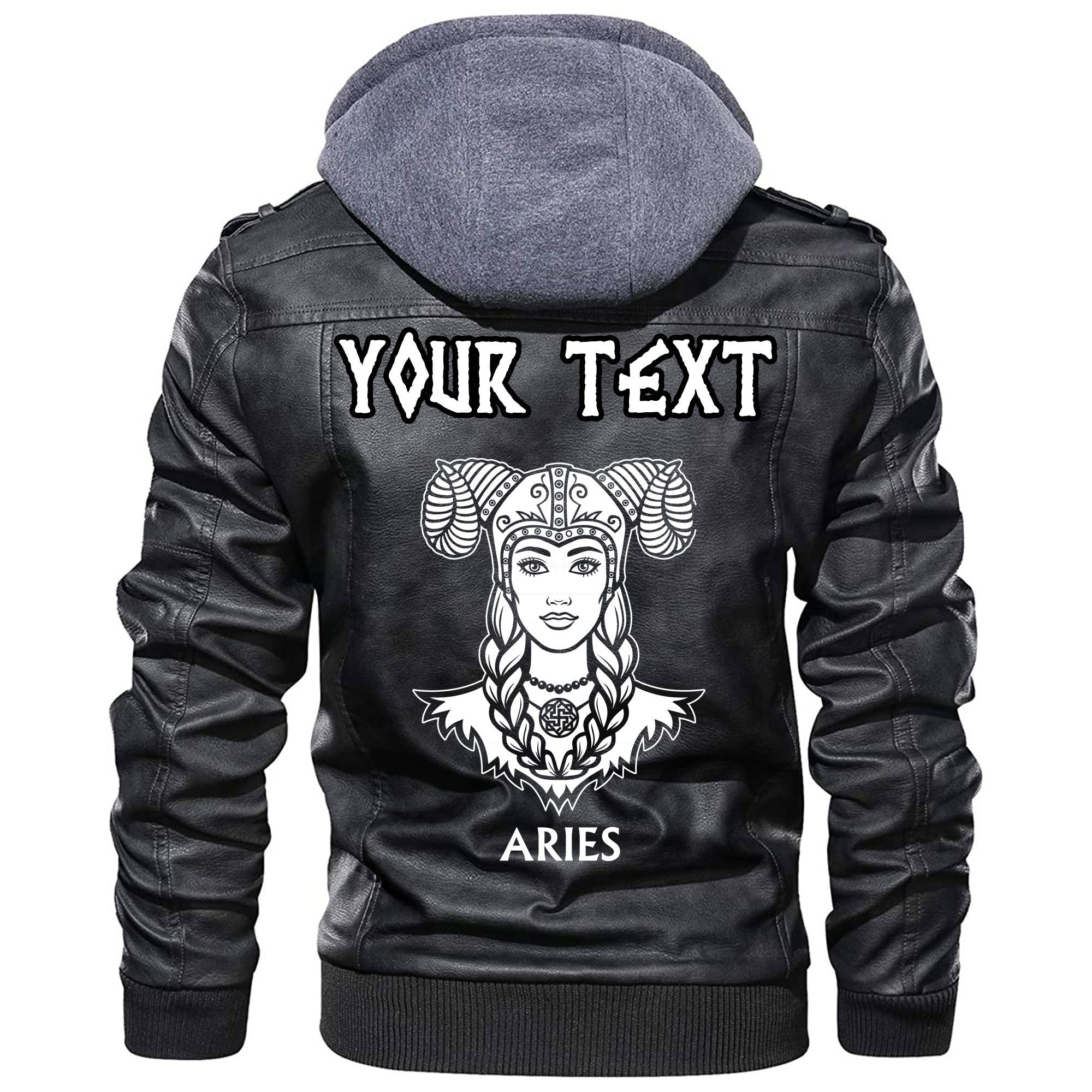 (Custom) Wonder Print Shop - Zodiac Sign Aries Fantastic Princess Animation Portrait Leather Jacket RLT12 - Wonder Print Shop