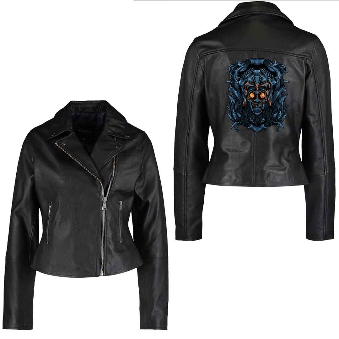 wonder-print-zombie-with-ornament-background-womens-leather-jacket