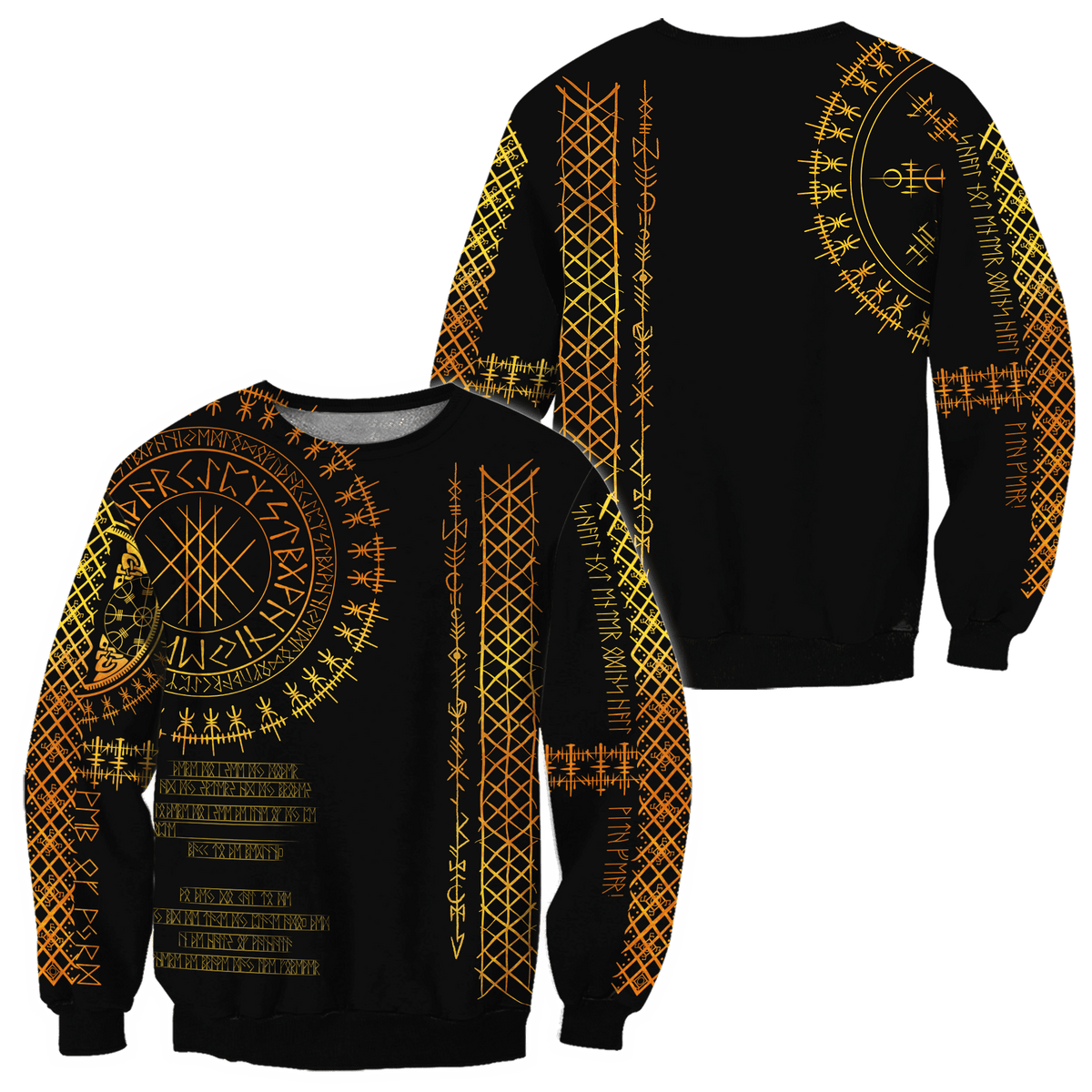 Viking Clothing Viking Golden Runes Sweatshirt RLT12 - Wonder Print Shop