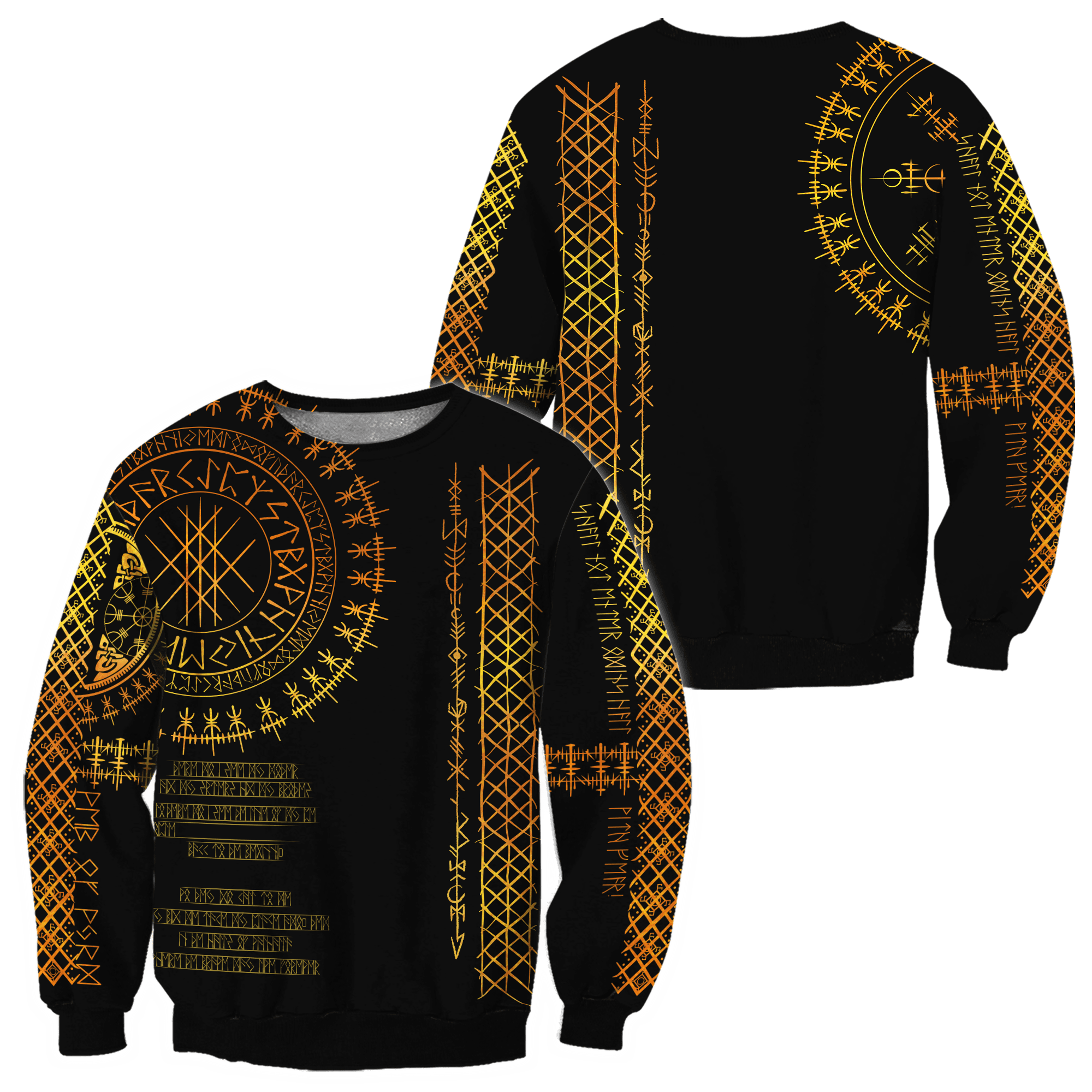 Viking Clothing Viking Golden Runes Sweatshirt RLT12 - Wonder Print Shop