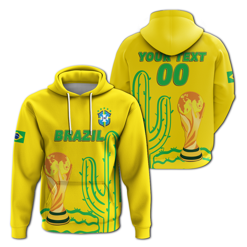 Custom Brazil Champion Football 2022 Hoodie LT12 - Wonder Print Shop