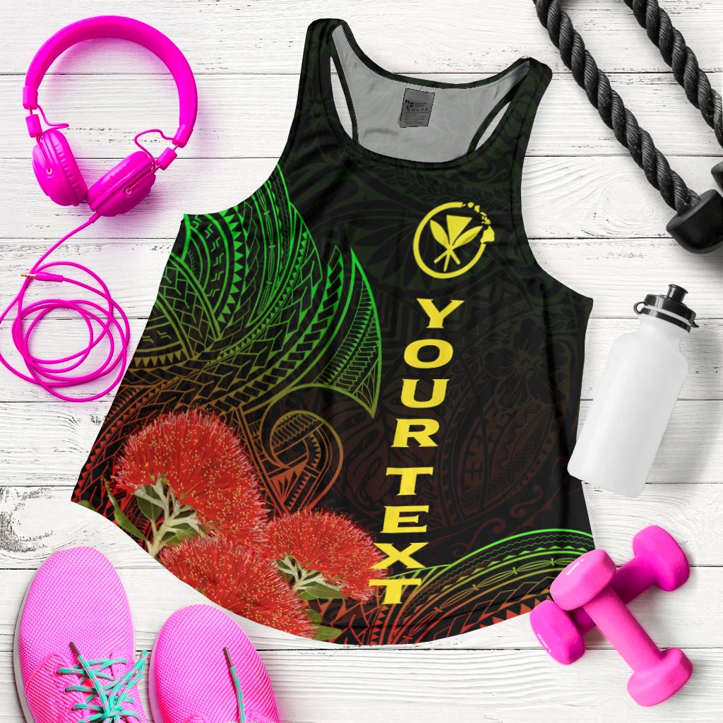 (Custom Personalised) Hawaii Polynesian Women Racerback Tank - Ohia Lehua LT12 - Wonder Print Shop