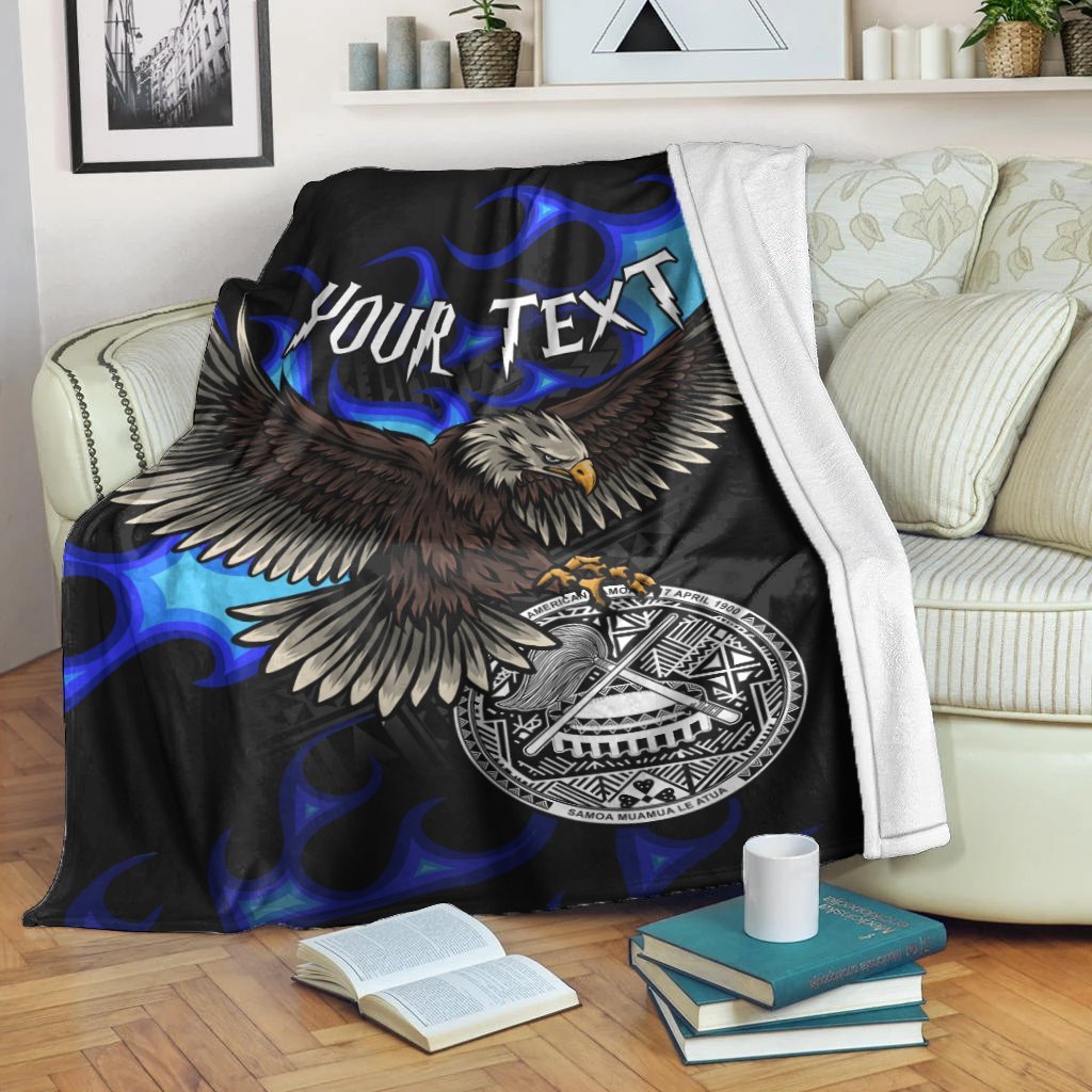 american-samoa-polynesian-custom-personalised-blanket-eagle-with-flame-blue