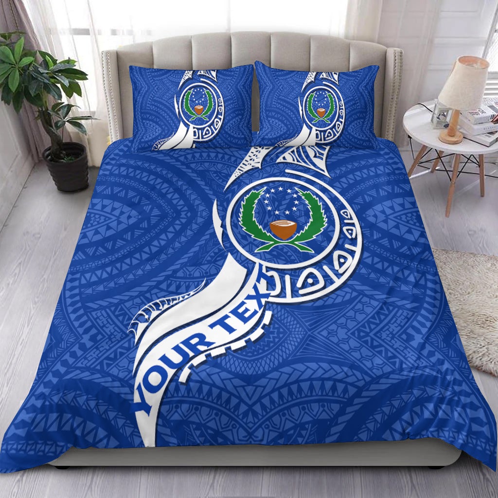 (Custom Personalised) Pohnpei Bedding Set - Micronesia Pride Blue LT12 - Wonder Print Shop