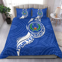 (Custom Personalised) Pohnpei Bedding Set - Micronesia Pride Blue LT12 - Wonder Print Shop
