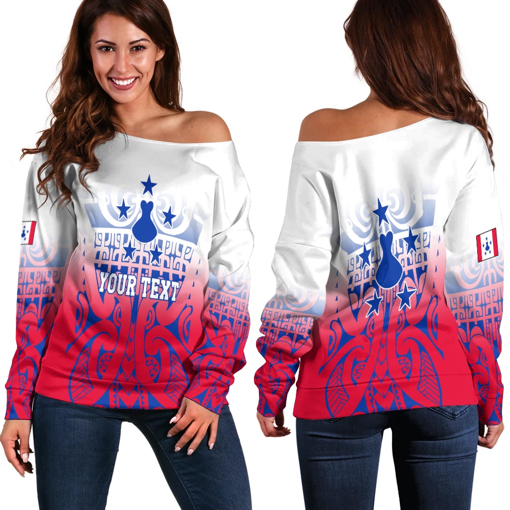 (Custom Personalised) Austral Islands Tribal Tattoo Women Off Shoulder Sweater LT12 - Wonder Print Shop