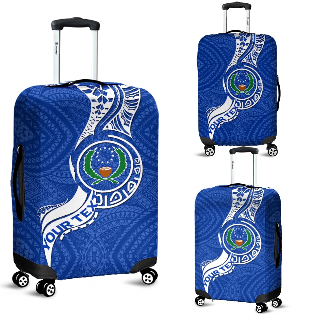 (Custom Personalised) Pohnpei Luggage Covers - Micronesia Pride Blue LT12 - Wonder Print Shop